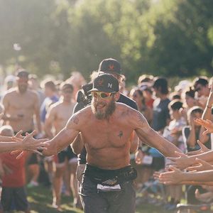 The Iron Cowboy crosses the finish line.