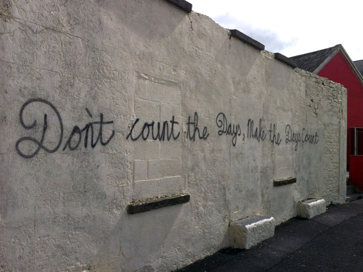 Some excellent graffiti on a wall in Lehinch, though of course, it is a surfer dude town, so it's to be expected.