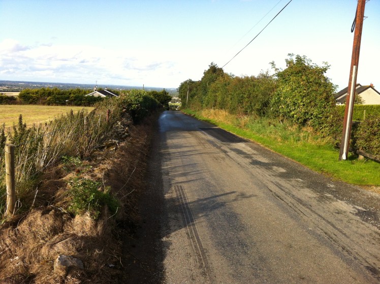 Down, down, down. The top of the downhill stretch towards Newcastle.