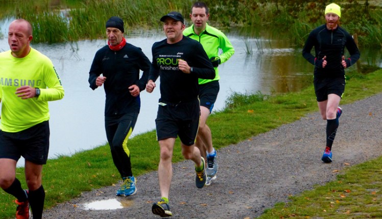 Heading past the lake.